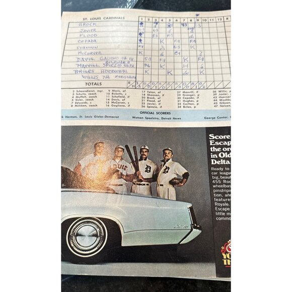 Vintage Detroit Tigers 1968 World Series Program In Plastic Sleeve - Picture 6 of 8